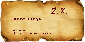Quint Kinga névjegykártya